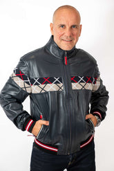 Men's Leather Bomber Jacket Bobby