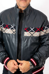 Men's Leather Bomber Jacket Bobby