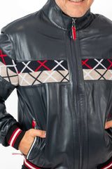 Men's Leather Bomber Jacket Bobby