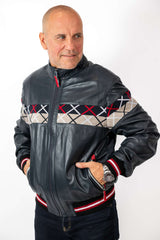 Men's Leather Bomber Jacket Bobby