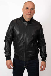 Men's leather bomber jacket Kamen Perforate