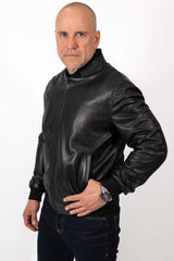 Men's leather bomber jacket Kamen Perforate