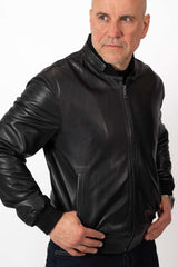 Men's leather bomber jacket Kamen Perforate