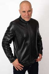 Men's leather jacket Boril Black