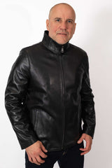Men's leather jacket Boril Black