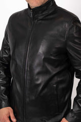 Men's leather jacket Boril Black