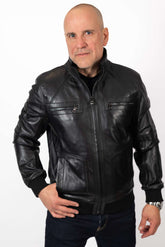 Men's leather Bomber jacket Dani Black