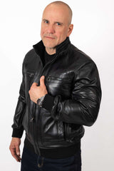 Men's leather Bomber jacket Dani Black