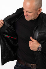 Men's leather Bomber jacket Dani Black