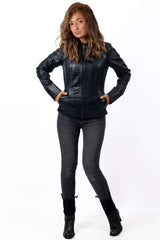 Women's leather jacket Alexa Blue