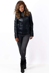 Women's leather jacket Alexa Blue