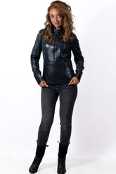 Women's leather jacket Ava Blue