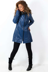 Women's leather jacket Zornitsa Blue