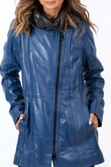 Women's leather jacket Zornitsa Blue