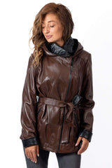 Women's leather jacket Vanina Brown