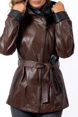 Women's leather jacket Vanina Brown