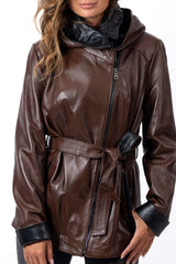 Women's leather jacket Vanina Brown