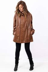 Women's leather jacket Elena Camel