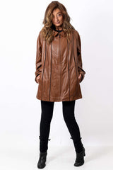 Women's leather jacket Elena Camel