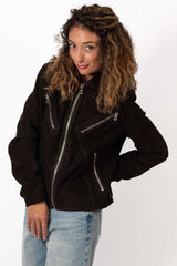Leather suede jacket Angie Brown