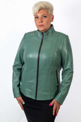 Women's leather jacket Adelina Green