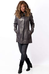 Women's leather jacket Zornitsa Grey
