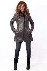 Women's leather jacket Zornitsa Grey