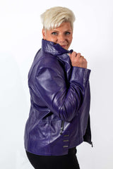Kurtka skórzana damska Adelina Purple