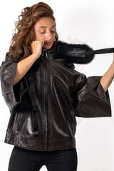 Women's leather jacket Ina Brown