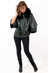 Women's leather jacket Ina Green