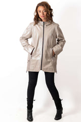 Women's leather jacket Zarena Beige