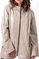 Women's leather jacket Zarena Beige