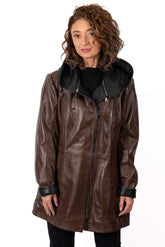 Women's leather jacket Zornitsa Brown