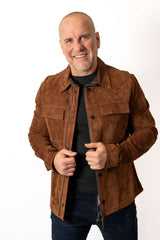 Men's leather jacket Damian Camel Suede