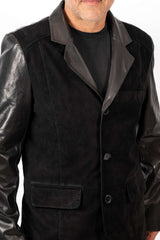 Men's Leather Jacket type Blazer made of genuine lambskin and suede.