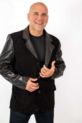 Men's Leather Jacket type Blazer made of genuine lambskin and suede.