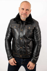 Men's leather jacket Biser denim type