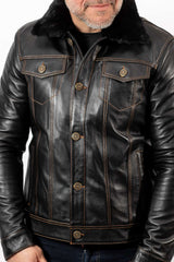 Men's leather jacket Biser denim type