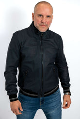 Men's leather bomber jacket Chris Blue