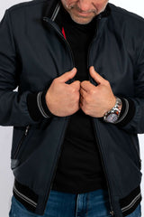 Men's leather bomber jacket Chris Blue