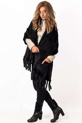 Ekskluzywny damski szalik dzianinowy z norek