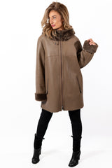 Women's exclusive lambskin coat Borislava Beige