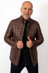 Men's leather jacket Zoran Brown