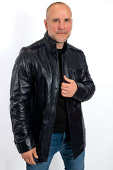 Men's leather jacket Eddie Blue