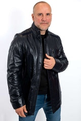 Men's leather jacket Eddie Blue