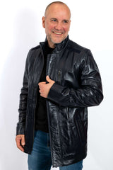 Men's leather jacket Eddie Blue