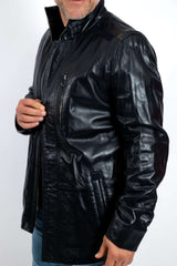 Men's leather jacket Eddie Blue