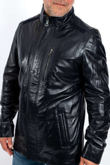 Men's leather jacket Eddie Blue