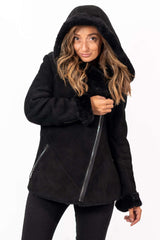 Ekskluzywny damski płaszcz ze skóry jagnięcej Veronica Short