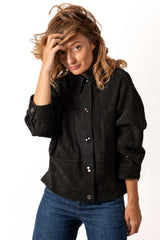 Leather suede jacket Galena Black
